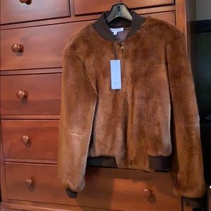 Elizabeth and James faux fur bomber jacket